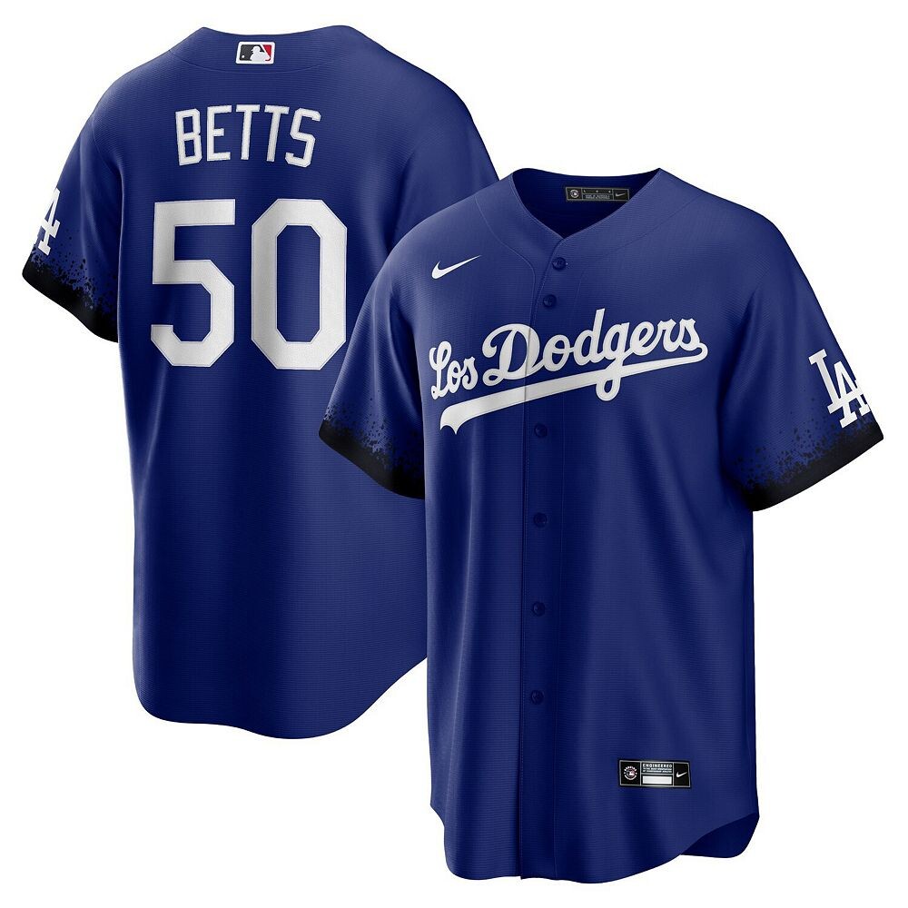 

Мужская футболка Nike Mookie Betts Royal Los Angeles Dodgers City Connect Replica Player, цвет Lad Blue