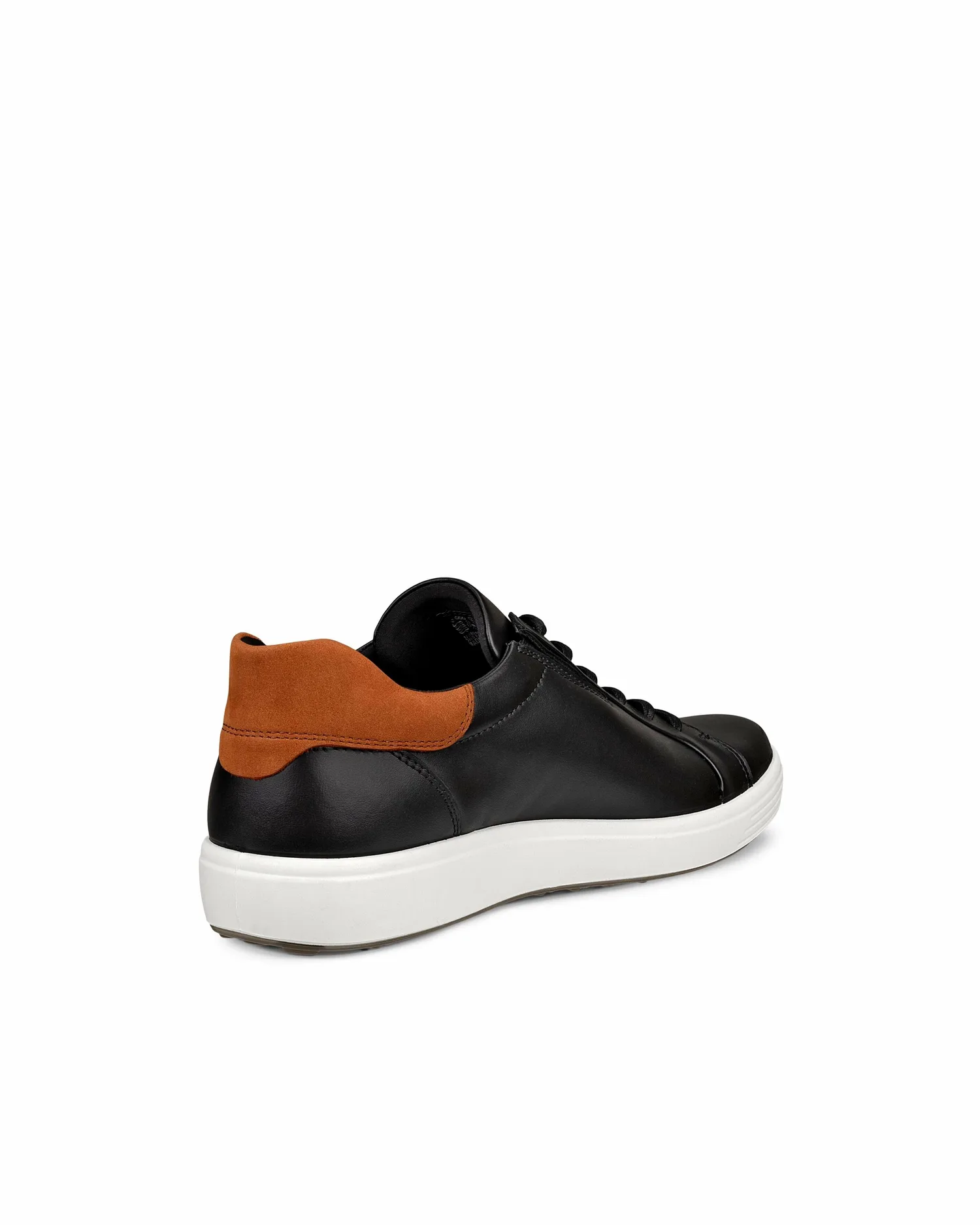 Мужские повседневные кроссовки ECCO Soft 7 из натуральной кожи, BLACK / COGNAC — фото 3