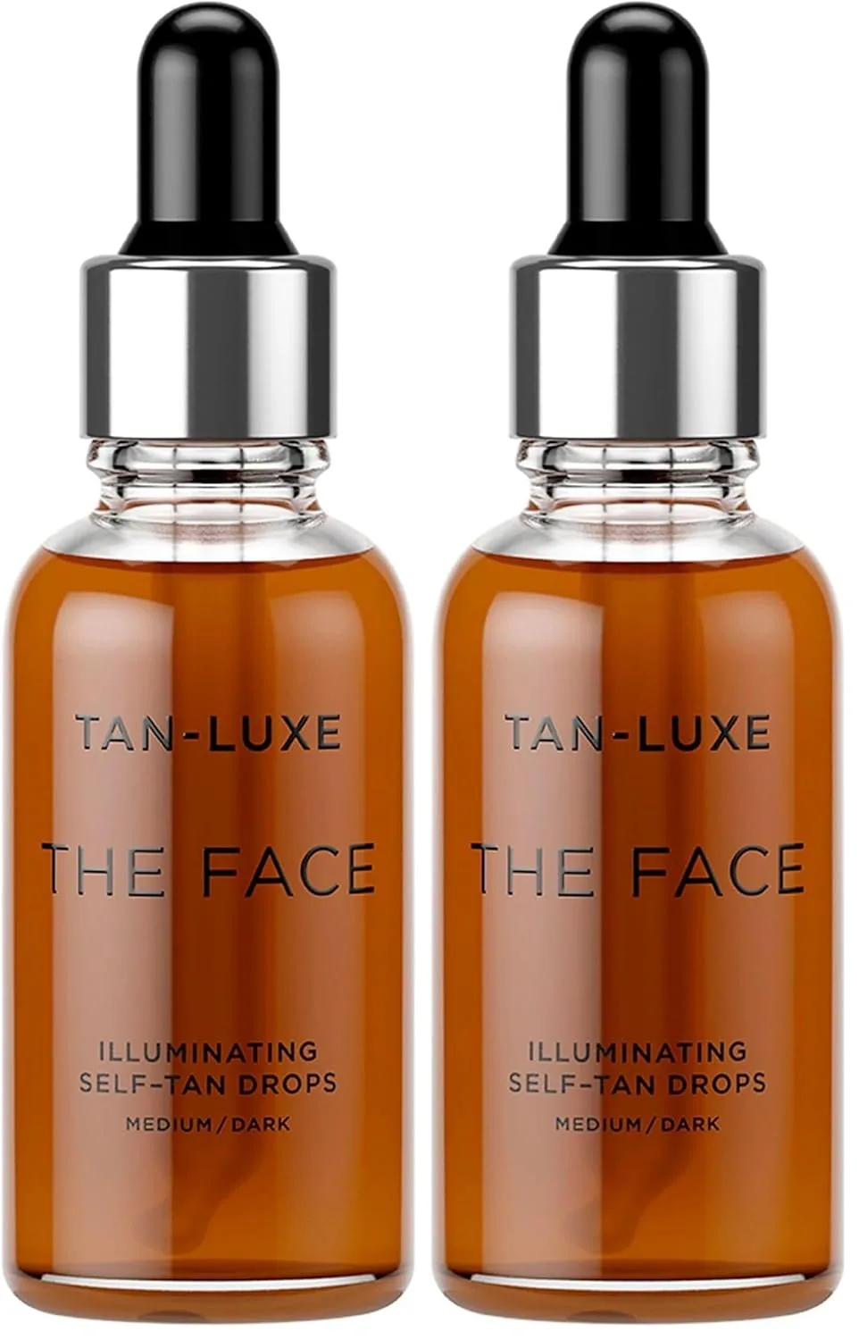TAN-LUXE The Face - осветляющие капли для автозагара, позволяющие создать свой собственный автозагар. Не тестируется на животных и не содержит токсинов. 30,2 мл (2 шт.), Medium/Dark