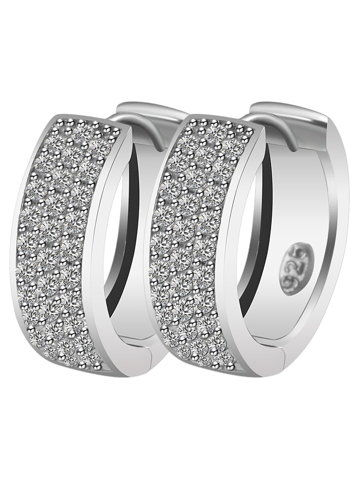 

Adeliás Женские серьги - серьги-кольца на шарнирах из серебра 925 пробы с кубическим цирконием в серебре