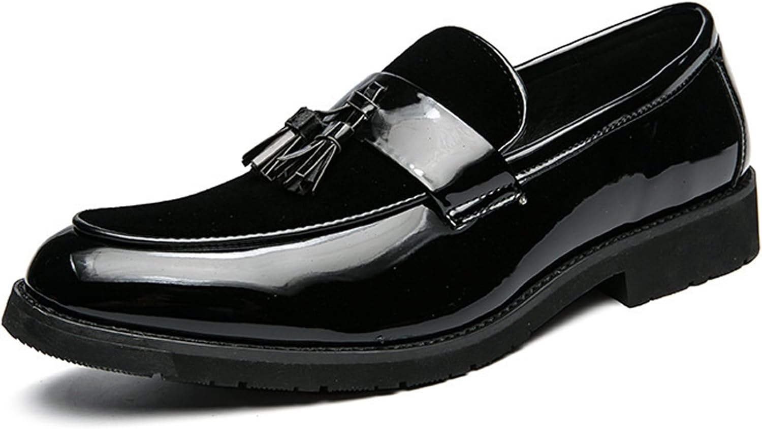 

Мужские замшевые лоферы на массивном каблуке с кисточками, классические туфли без шнуровки, противоскользящие, для бизнеса, свадьбы, вечеринок и работы, роскошная обувь Ghibhna, черный