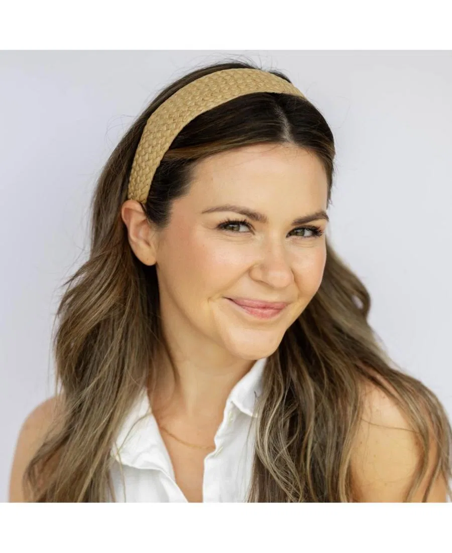 Женская широкая плетеная повязка на голову Headbands Of Hope, коричневый — фото 2