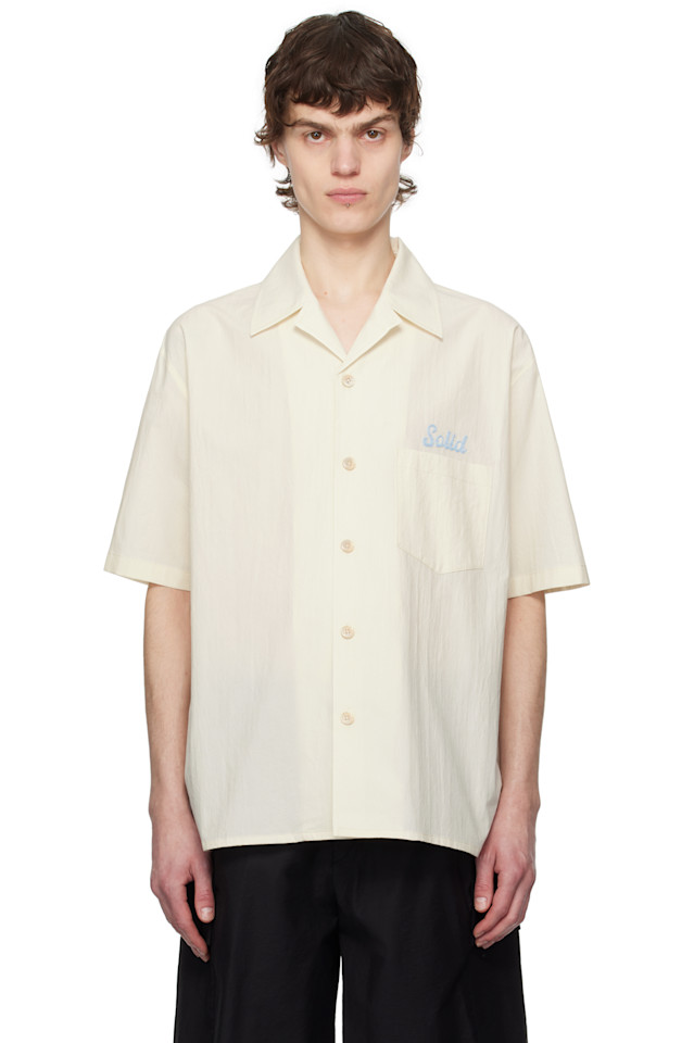 

Рубашка с вышитым логотипом Solid Homme, цвет off-white