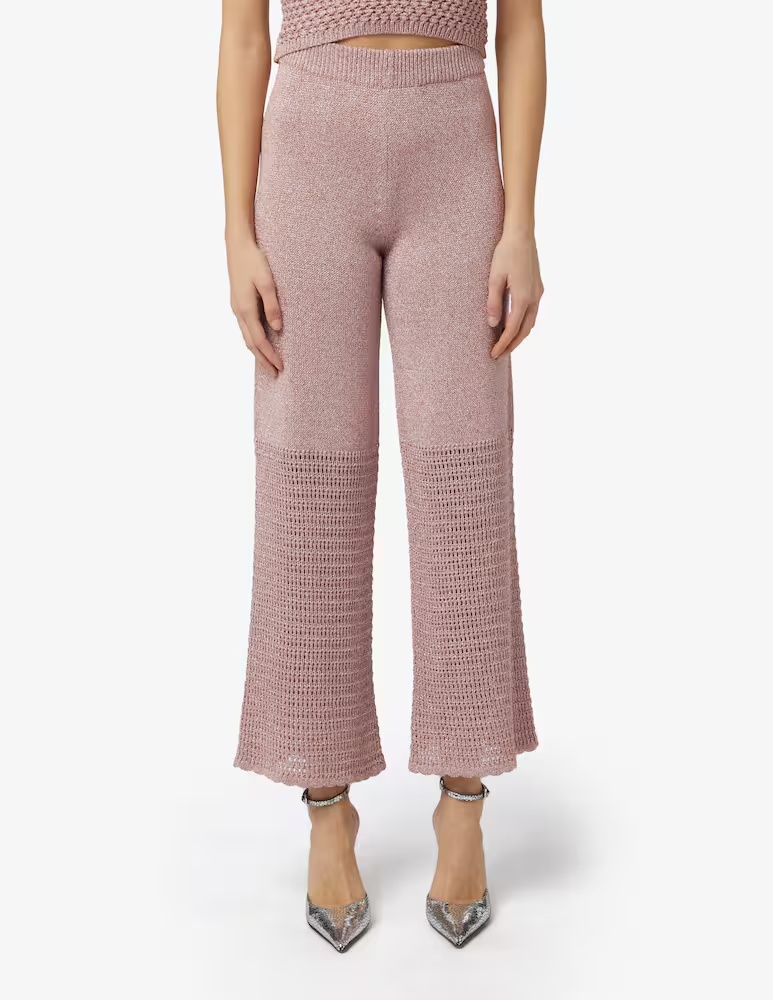 

Брюки с люрексом на резинке Rinascente Collection Pink Label, розовый