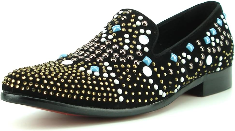 

Мокасины Fiesso от Aurelio Garcia FI-7343 из черной замши с разноцветными заклепками Fiesso By Aurelio Garcia