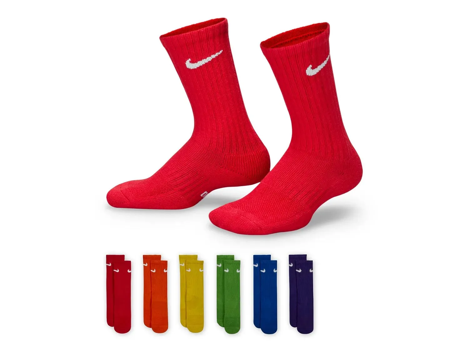 

Детские носки Nike Performance Cushioned Crew — 6 шт. в упаковке, разноцветные