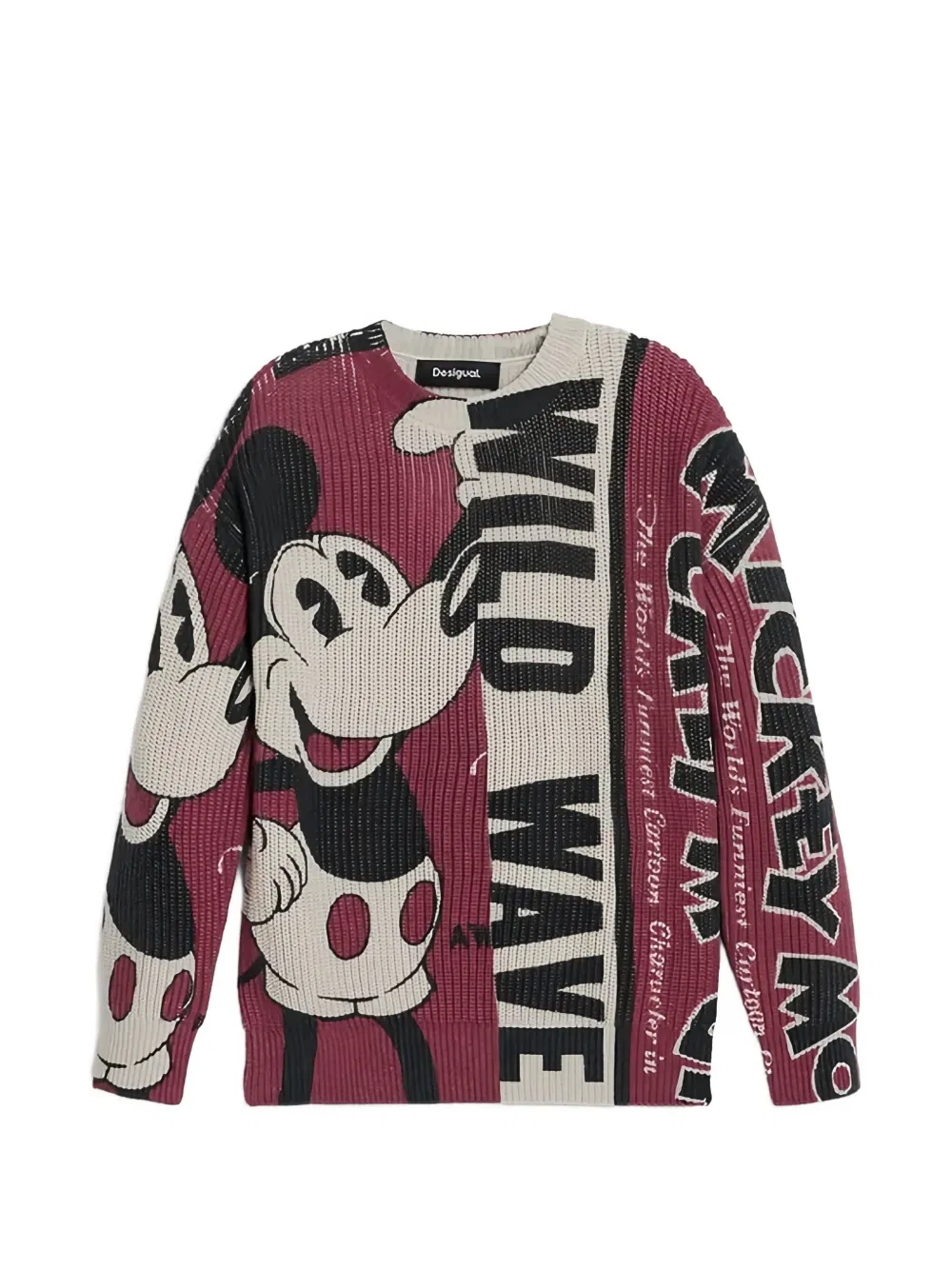Свитер с мультяшным принтом Desigual, красный