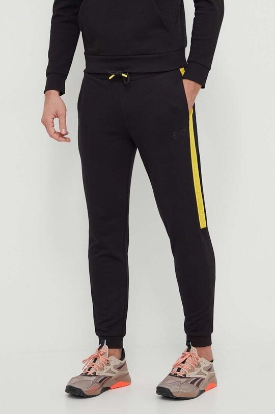 

Хлопковые спортивные штаны EA7 Emporio Armani, черный