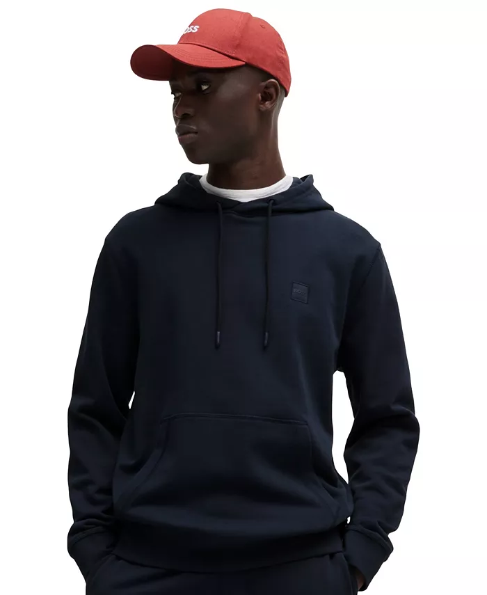 

Мужская хлопковая худи с логотипом Regular-Fit Hugo Boss, синий