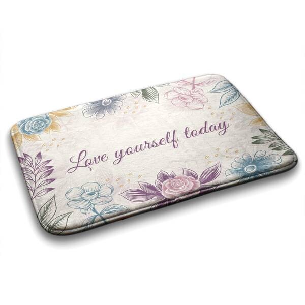 

Коврик для ванной Tulup Florales Design, 75x1x75 см, белый