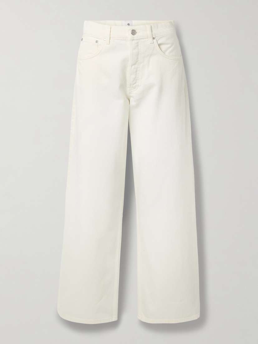 

Джинсы Manon прямого кроя с высокой талией из переработанных материалов Anine Bing, экрю