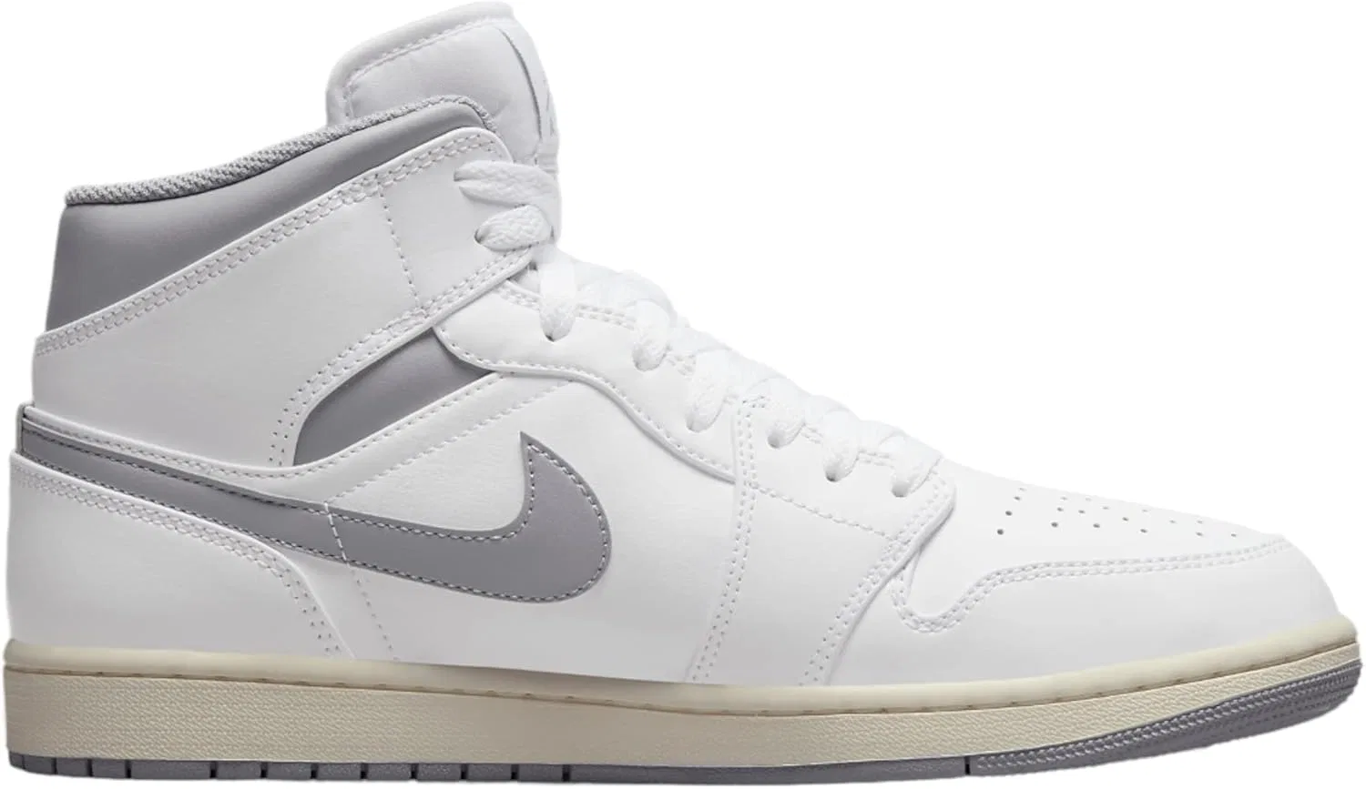Кроссовки Air Jordan 1 Mid, Nike, White/Stealth — фото 2