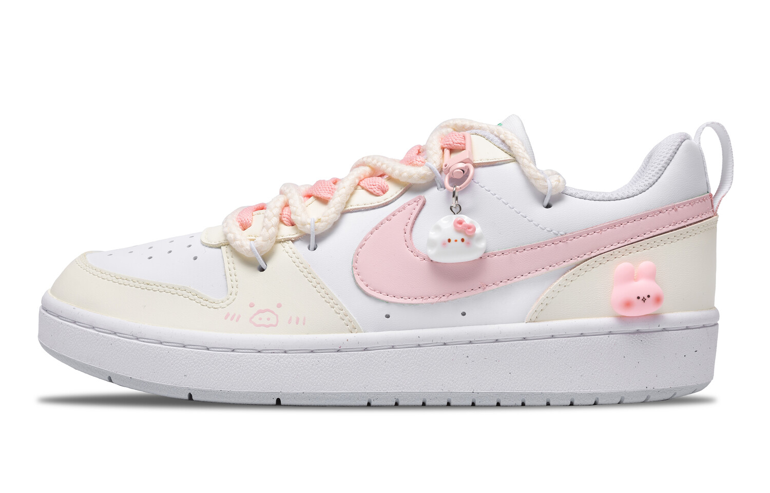 

Кроссовки Nike Court Borough Skateboarding Shoes Women's Low-top Pink, White, цвет Champagne