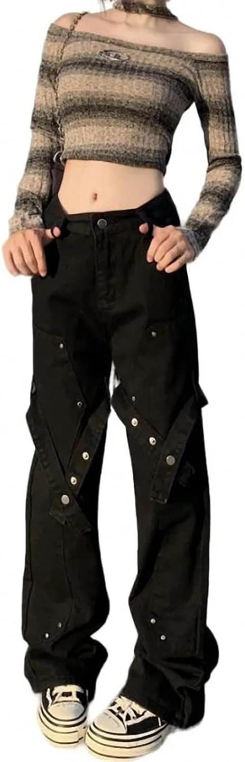 

Dawery Retro Baggy Jeans Women High Waist Loose Straight Denim Pants