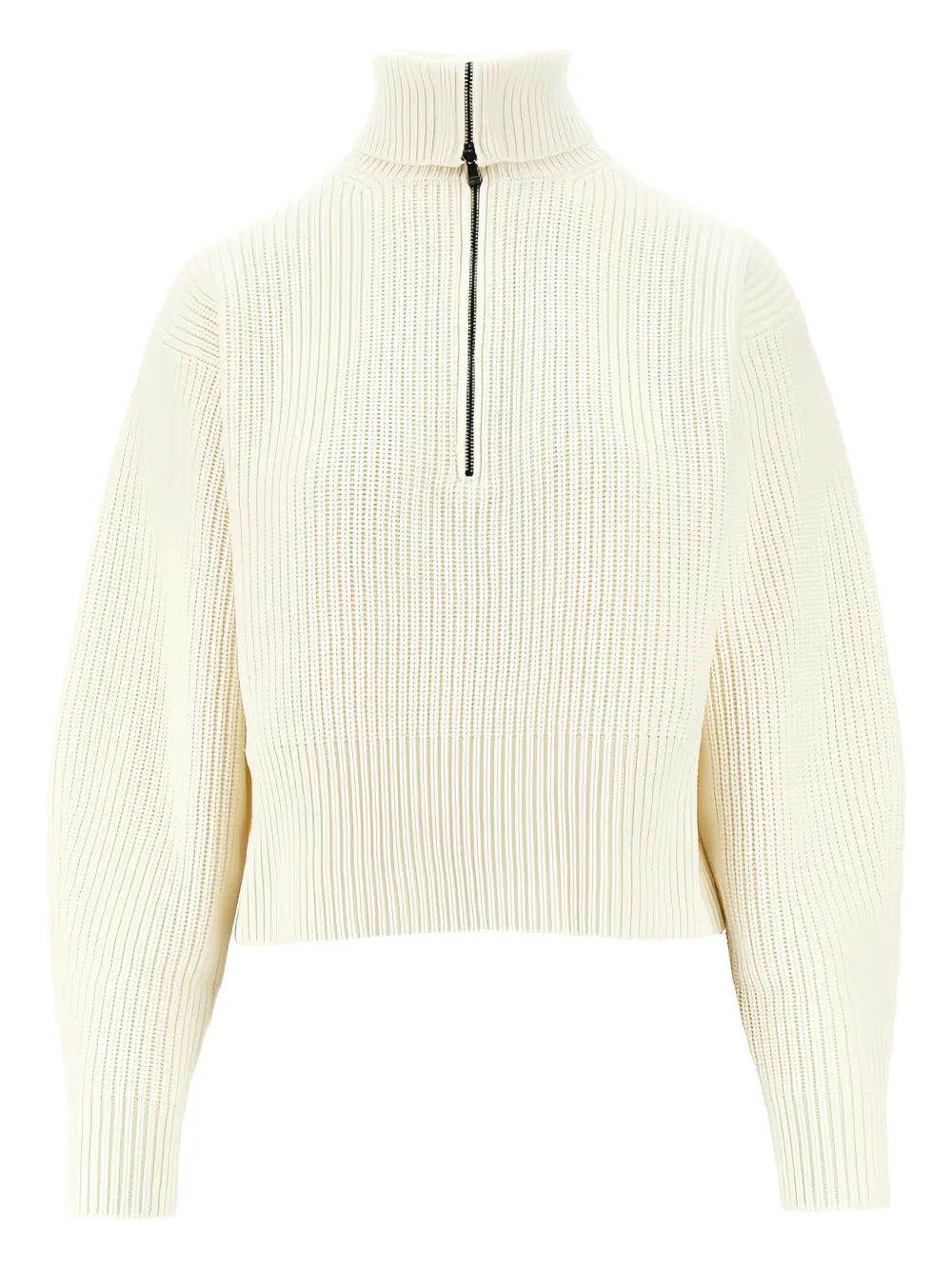 

Ребристый пуловер с полумолнией MAX MARA, белый