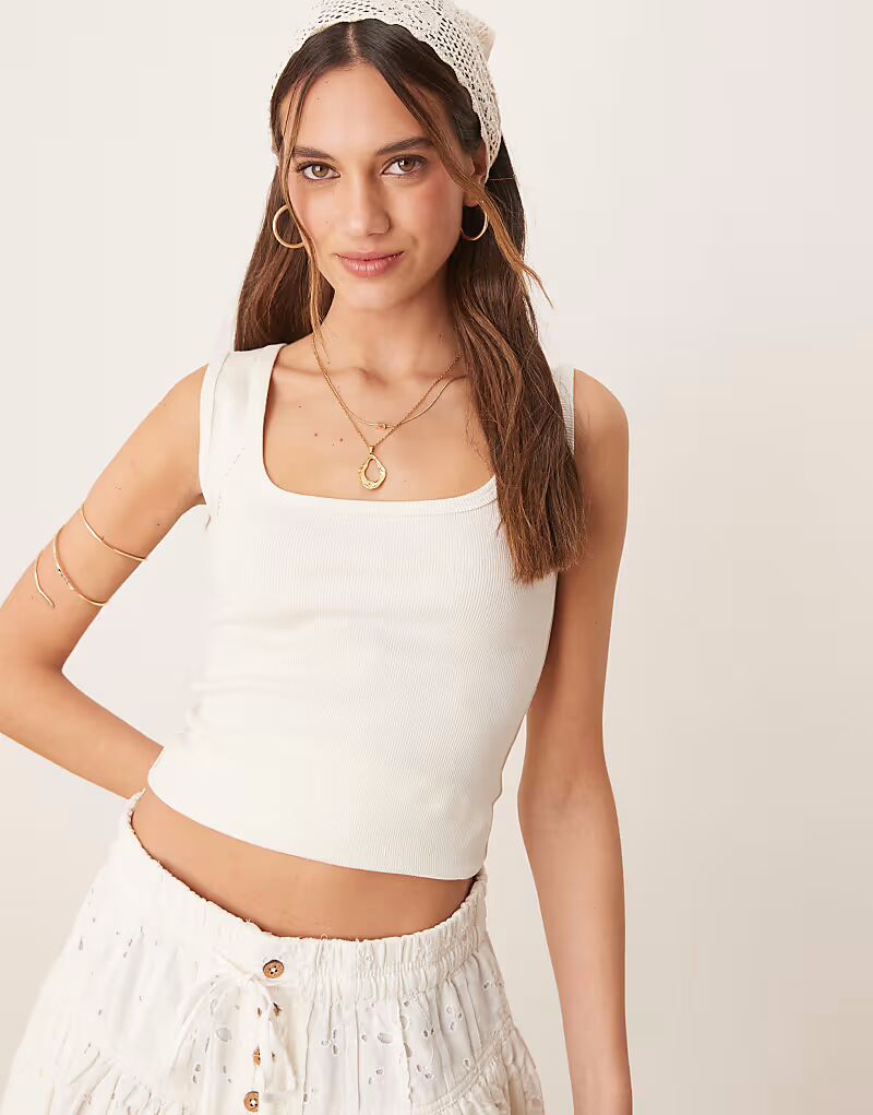 

Топ колибри Free People цвета слоновой кости