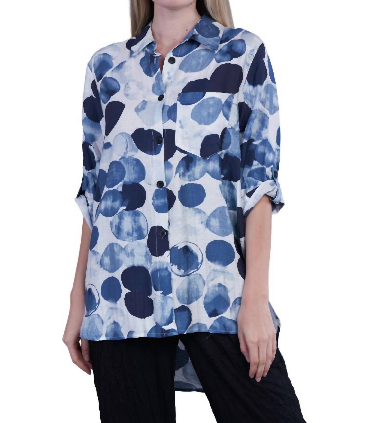 

Блузка с воротником в акварельные точки Shana Apparel, цвет watercolor dots