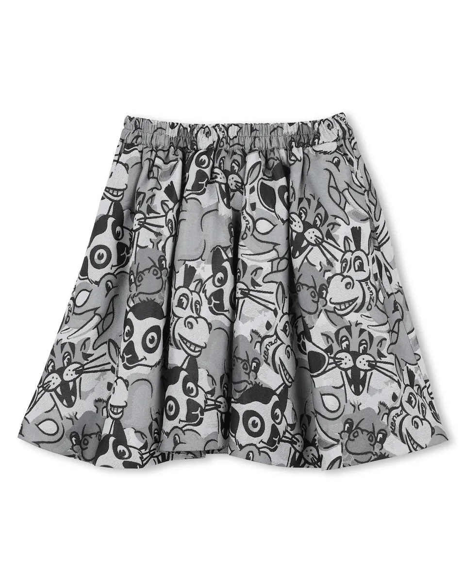

Детская юбка с принтом и эластичной талией Kenzo Kids, серый