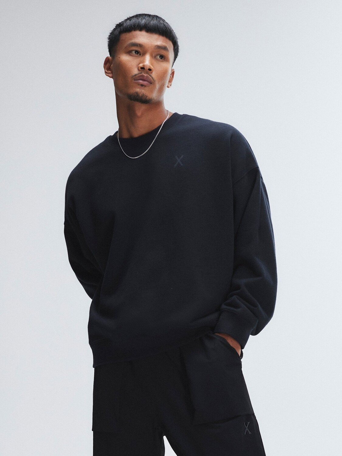 

Толстовка Savage X Fenty Fleece Crew, цвет Black Caviar