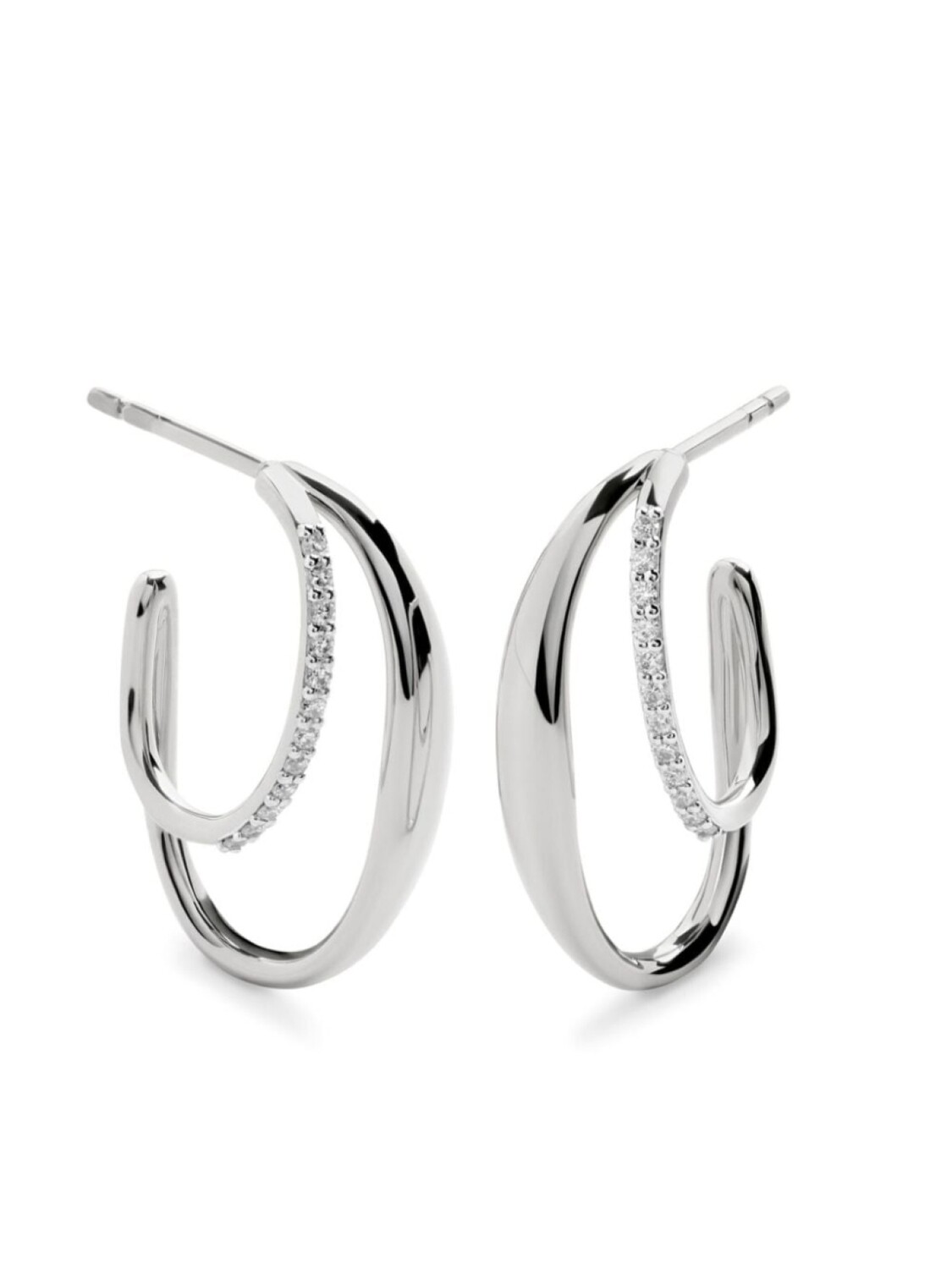

Серьги Nura Medium Monica Vinader, серебряный