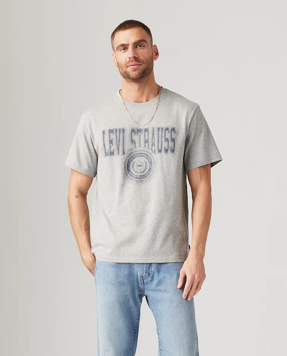 

Мужская футболка с коротким рукавом и круглым вырезом Levi's, серый