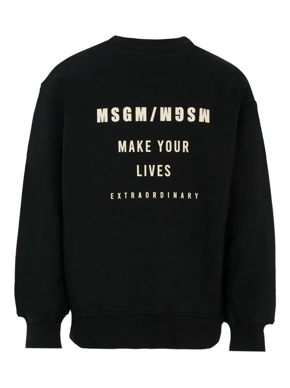 Толстовка с круглым вырезом и принтом логотипа MSGM Kids, черный — фото 2