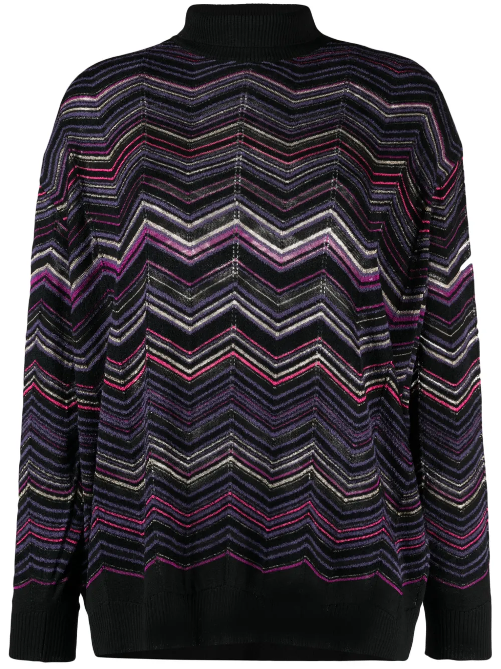 

Джемпер с высоким воротником и узором зигзаг Missoni, черный