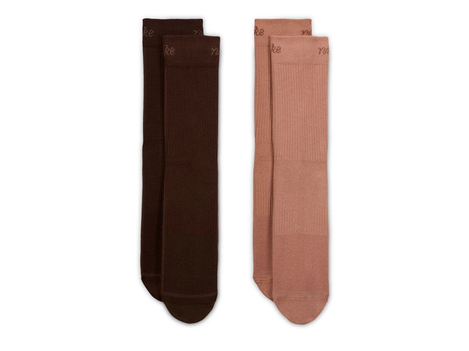 Носки Nike Everyday Plus Lightweight Women's Crew Socks - 2 Pack, темно-коричневый/коричневый — фото 2
