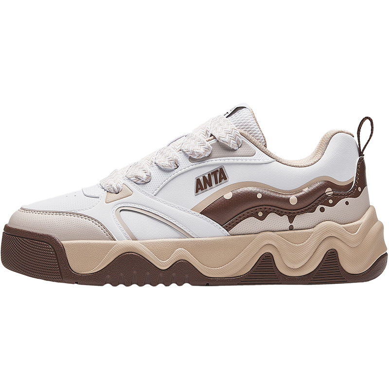 

Антискользящие износостойкие низкие детские скейтерские кроссовки бело-серые Antakids, Anta Белый/Дендрантема Серая/Песчаный Серый