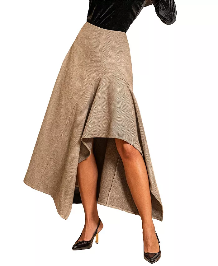 

Женская миди-юбка с асимметричным подолом Cupshe, загар/бежевый