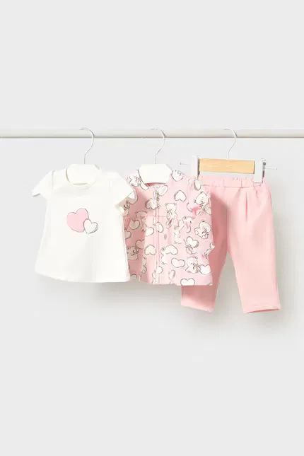 Детский спортивный костюм из хлопка Mayoral Newborn, розовый
