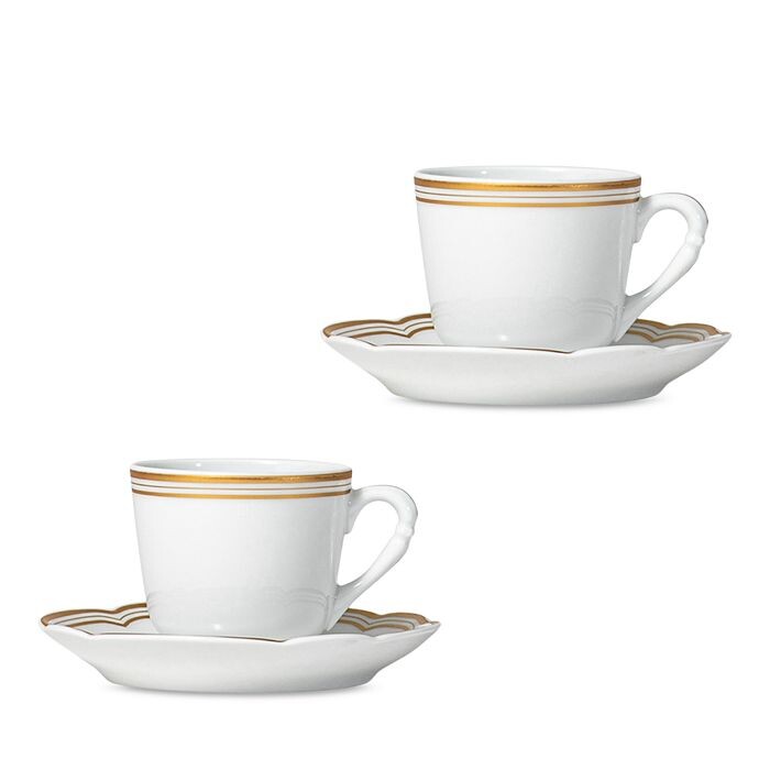 

Bernardaud Pompadour Набор из 2 чашек для эспрессо и блюдец, белый