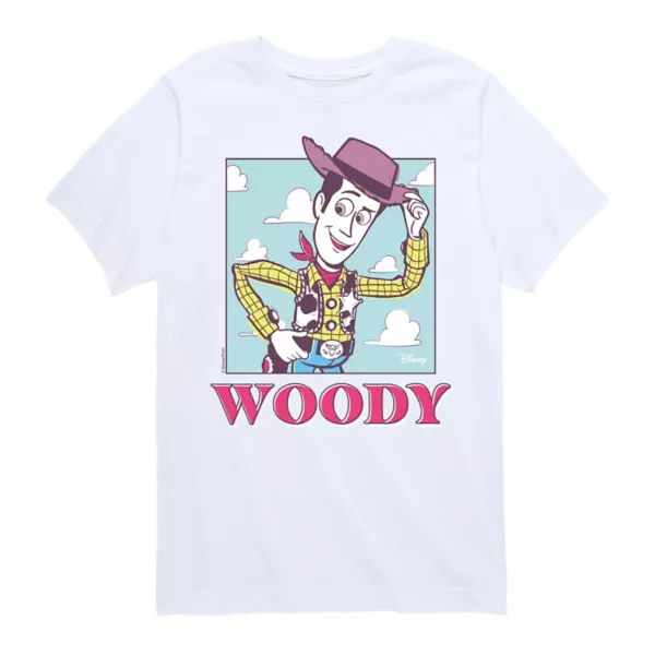 

Футболка с принтом "Вверх тормашками" Woody из "Истории игрушек" для мальчиков 8-20 Disney / Pixar, белый