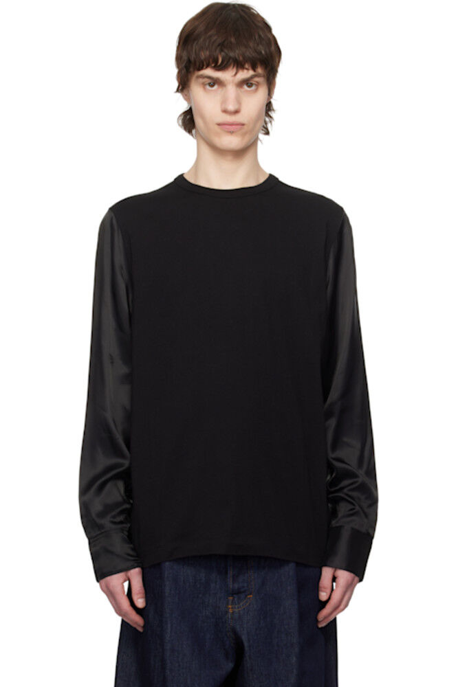 

Черная футболка с вставками Dries Van Noten
