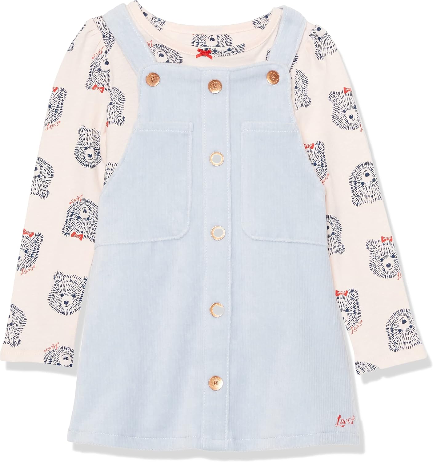 

Футболка с рисунком и юбка Levi's для девочек, комплект из двух предметов, Kentucky Blue