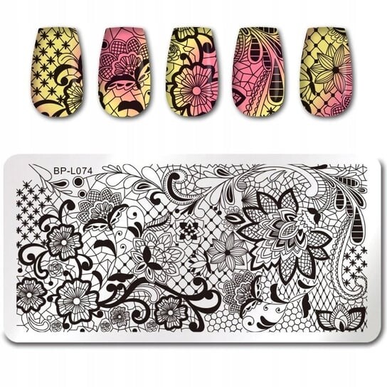 

Пластина для штампа для украшения ногтей LACE MESH FLOWERS, Frezarkowo