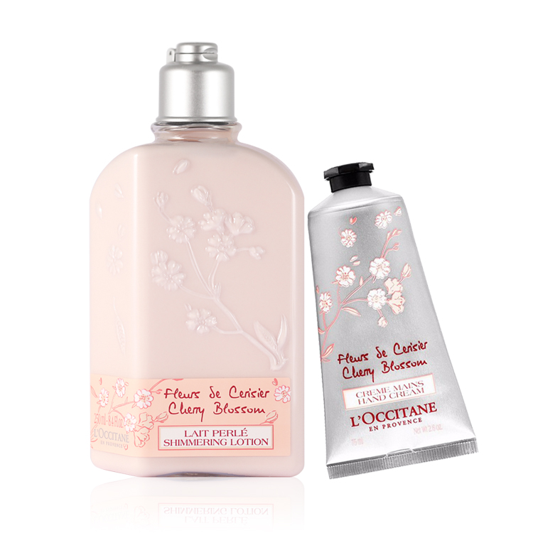 Увлажняющий крем для рук Sweet Cherry Blossom с ароматической функцией, успокаивающий кожу и повышающий эластичность LOCCITANE, Two-Piece Set: Shea Lightweight Hand Cream 75ml+Body Lotion 250ml — фото 2