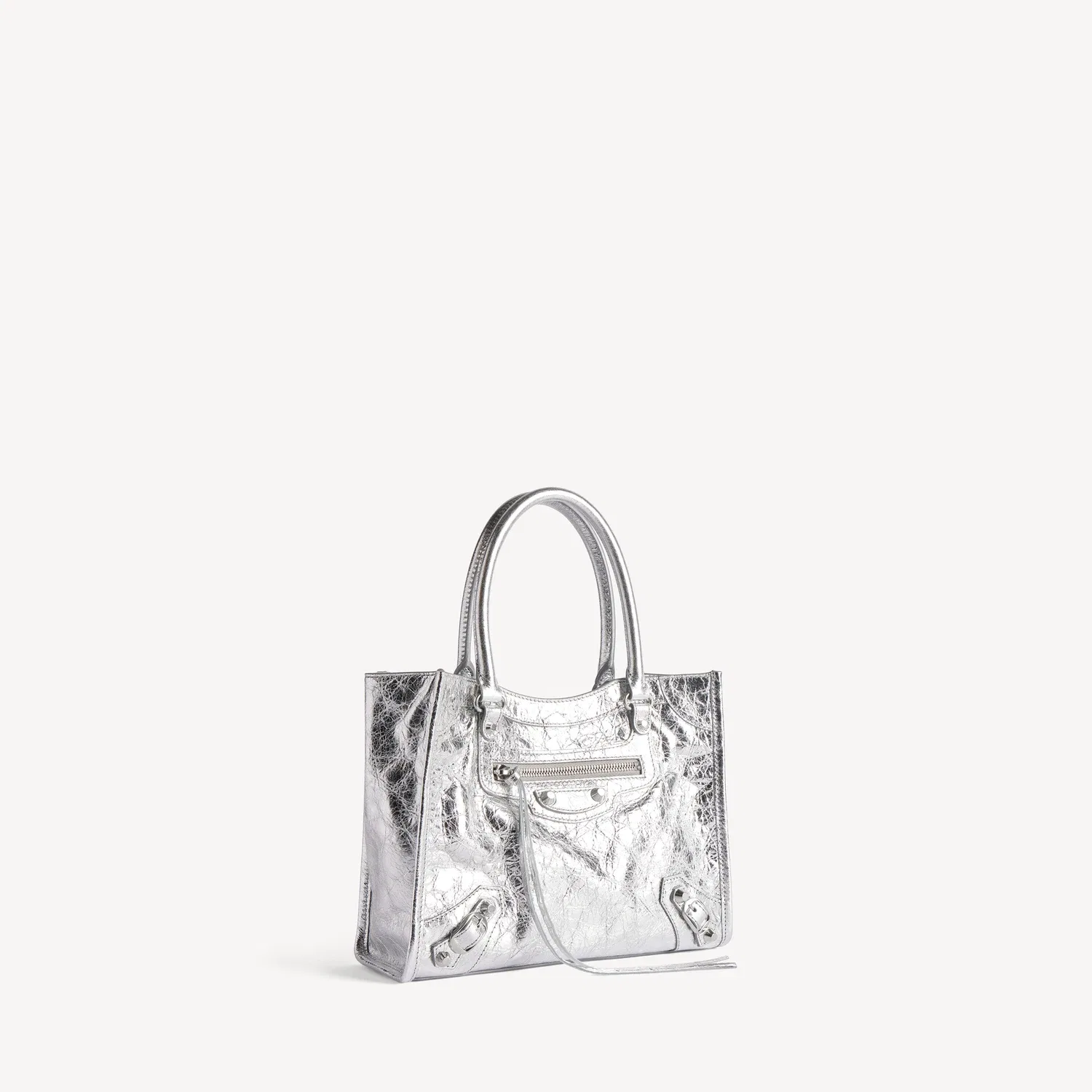 Женская мини-сумка-тоут Le City в серебристом цвете BALENCIAGA — фото 2