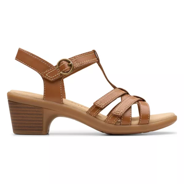 Женские босоножки на каблуке Emily2 Clarks, цвет tan leather — фото 2