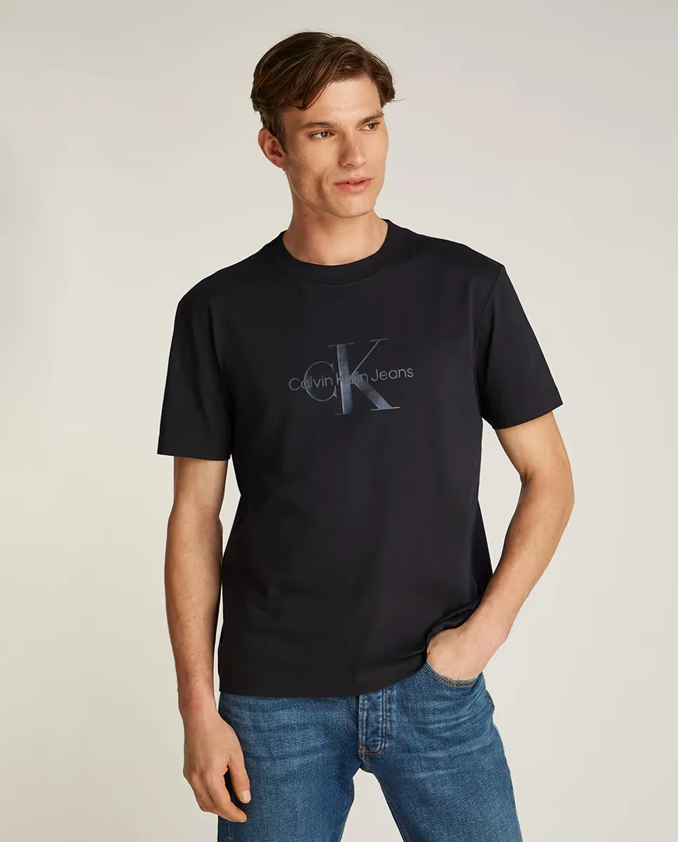 

Футболка мужская с коротким рукавом и монограммой Calvin Klein Jeans, черный