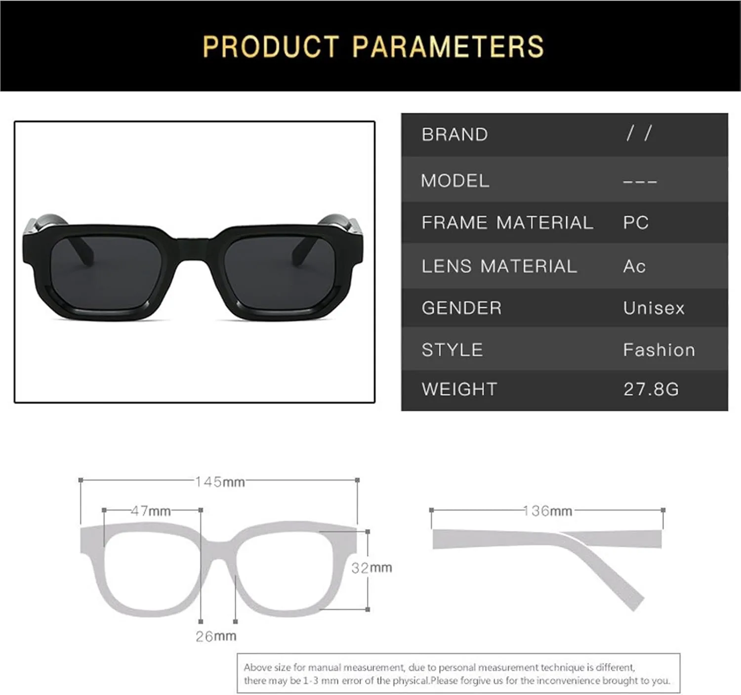 

Мужские солнцезащитные очки квадратной формы, маленькие, для активного отдыха и вождения, женские декоративные солнцезащитные очки Generic, Multi-colored