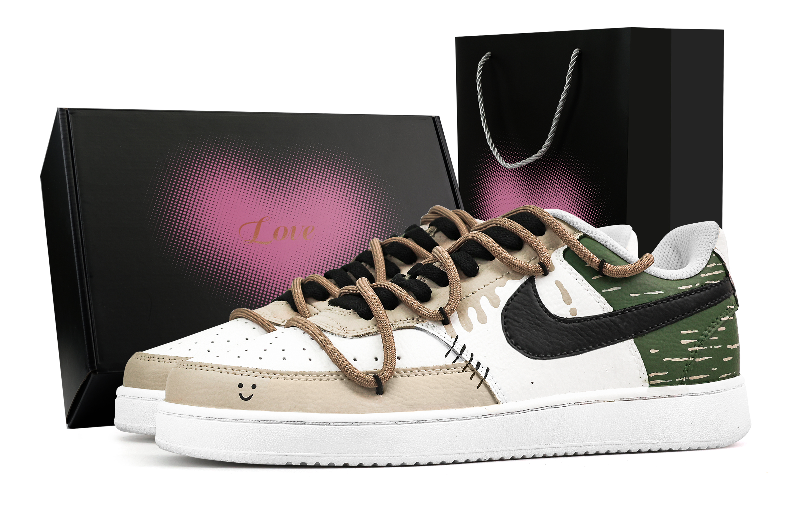 

Nike Кроссовки для скейтборда Court Vision 1 Modern Era, износостойкие, низкие, мужские, коричневые, зеленые