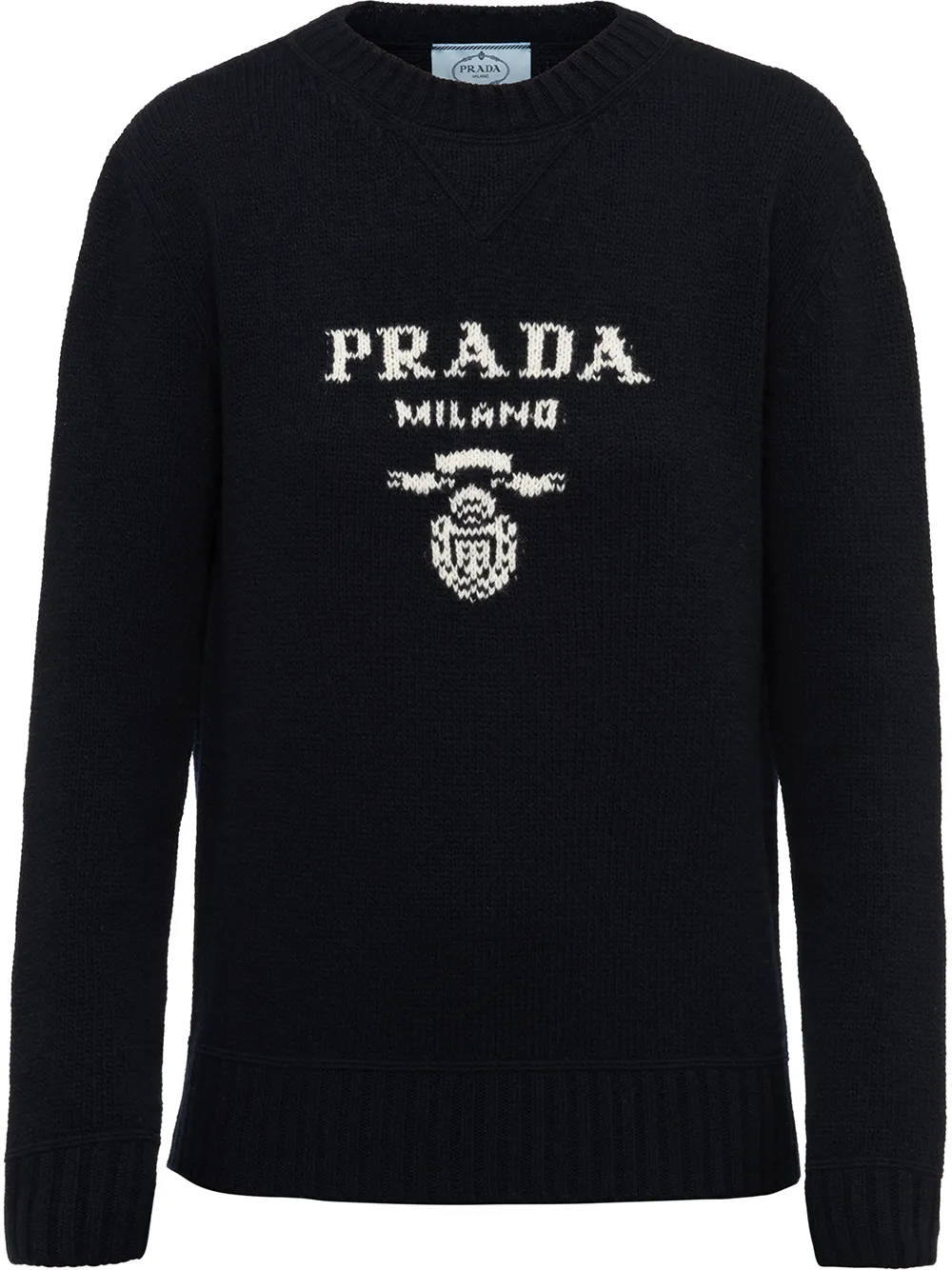 

Джемпер из смеси шерсти и кашемира с логотипом Prada, синий