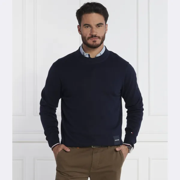 Свитер стандартного кроя Monotype с кантом gs с добавлением шелка Tommy Hilfiger, синий — фото 2