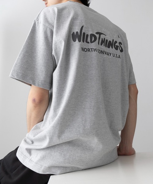 

Футболка с принтом на спине WILD THINGS, серый