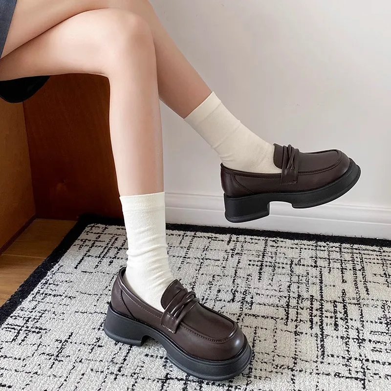 Детские кожаные туфли унисекс XIAOLUMILI, Black-Exclusive Shoe Box-Comes with Socks — фото 4