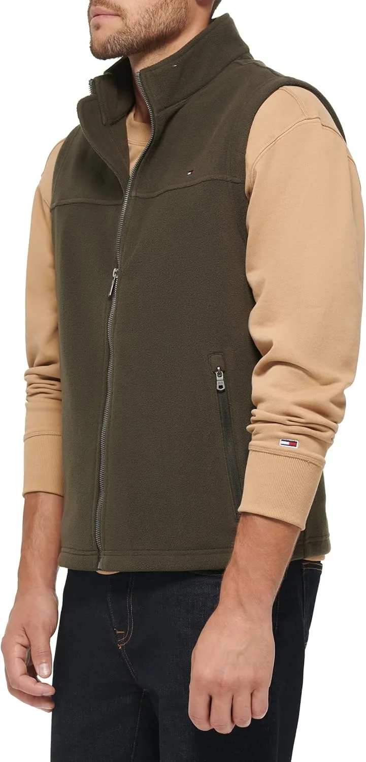 Tommy Hilfiger мужская легкая флисовая жилетка, оливковый — фото 3
