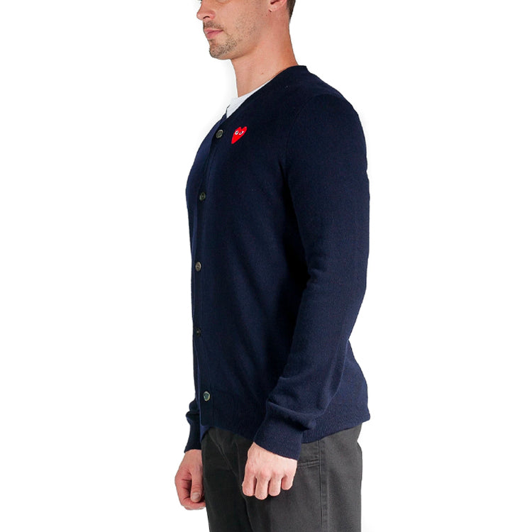 Кардиган COMME des GARCONS PLAY Cardigan Red Emblem 'Navy' AZ-N008-051-2, темно-синий — фото 4