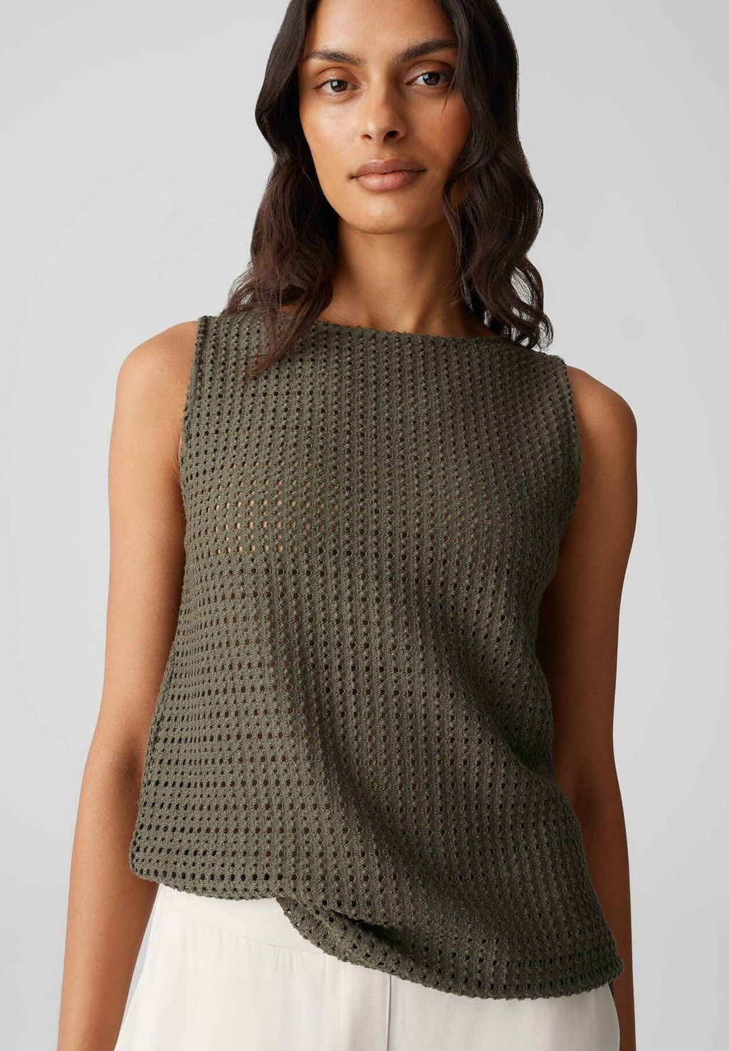 

Топ SLIM FIT CROCHET OPUS, оливковый
