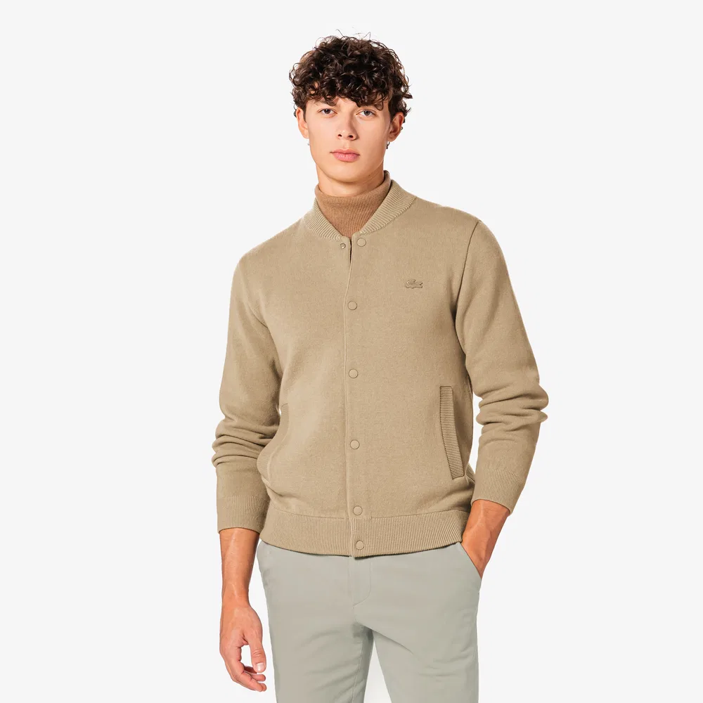 Мужской двусторонний кардиган-стадион, бежевый, от Lacoste
